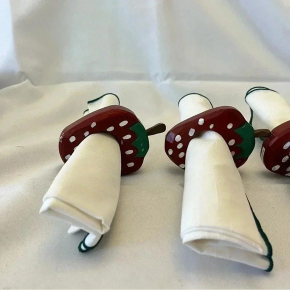 Adorable Wooden Painted Strawberry Napkin Holders - Picture 3 of 4